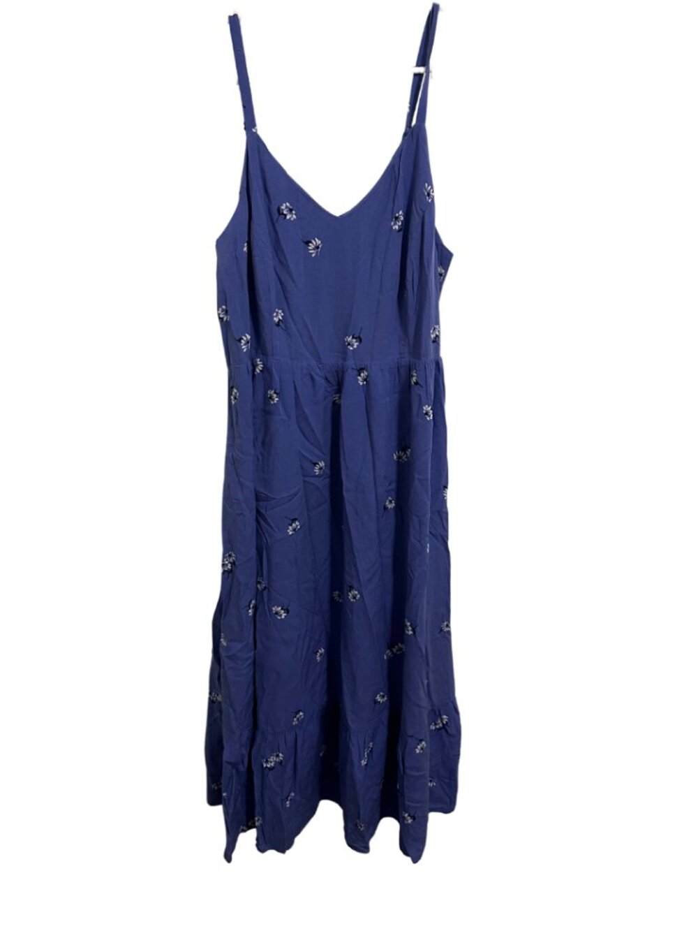 Floral Blue Cami Midi Dress (Size Medium)